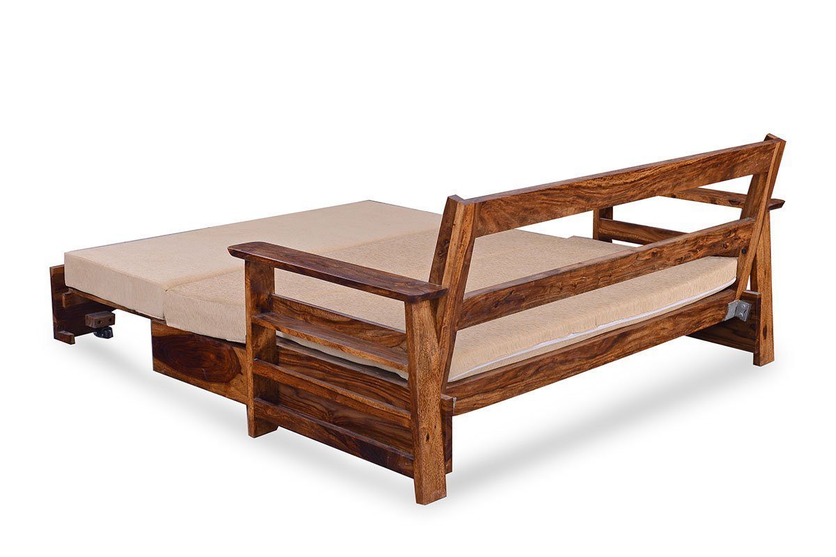 Solid Sheesham Wood Sofa cum Bed - Furnishiaa -  - 