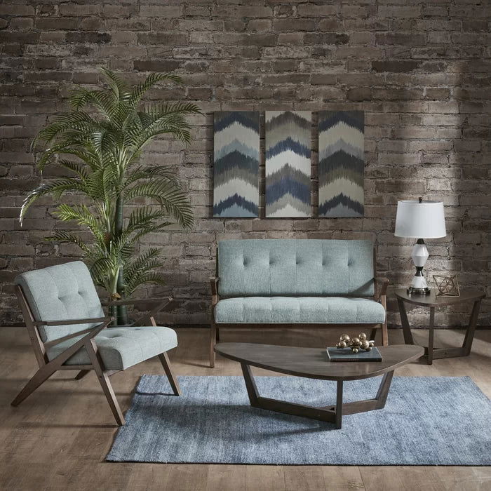 Solid Sheesham Wood Square Arm Loveseat For Living Room - Furnishiaa -  - 