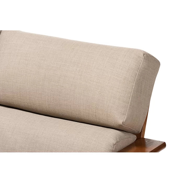 Solid Sheesham Wood Square Arm Sofa, Light Walnut - Furnishiaa -  - 