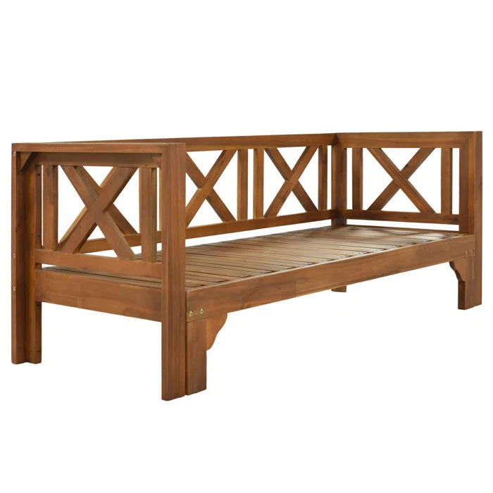 Solid Sheesham Wood Square Arm Sofa, Light Walnut - Furnishiaa -  - 