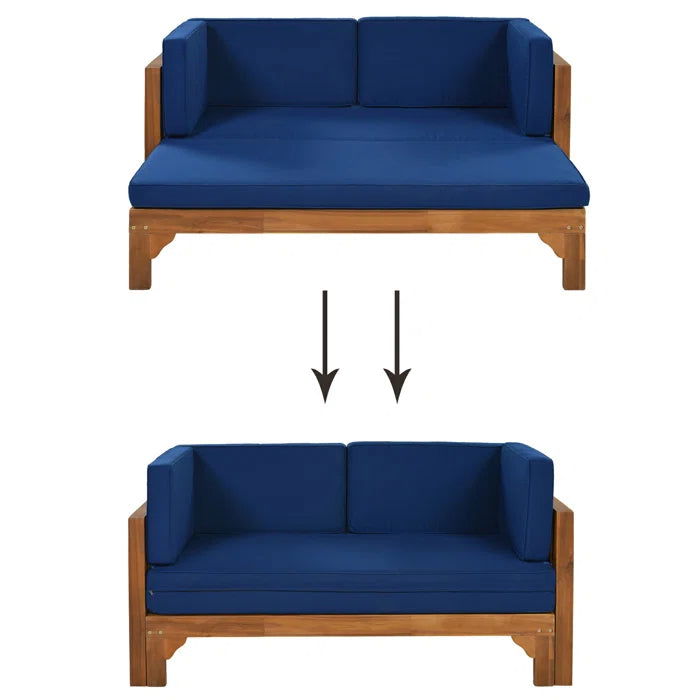 Solid Sheesham Wood Square Arm Sofa, Light Walnut - Furnishiaa -  - 