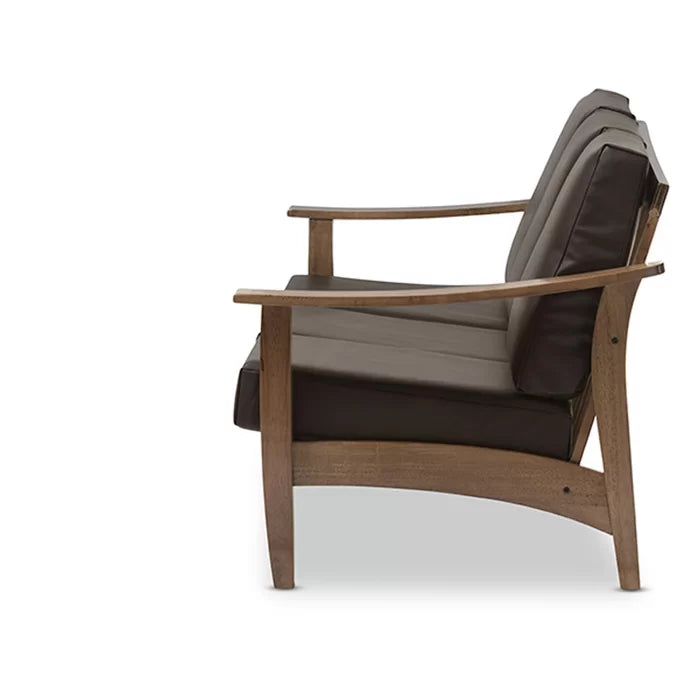 Solid Sheesham Wood Square Arm Sofa Walnut - Furnishiaa -  - 