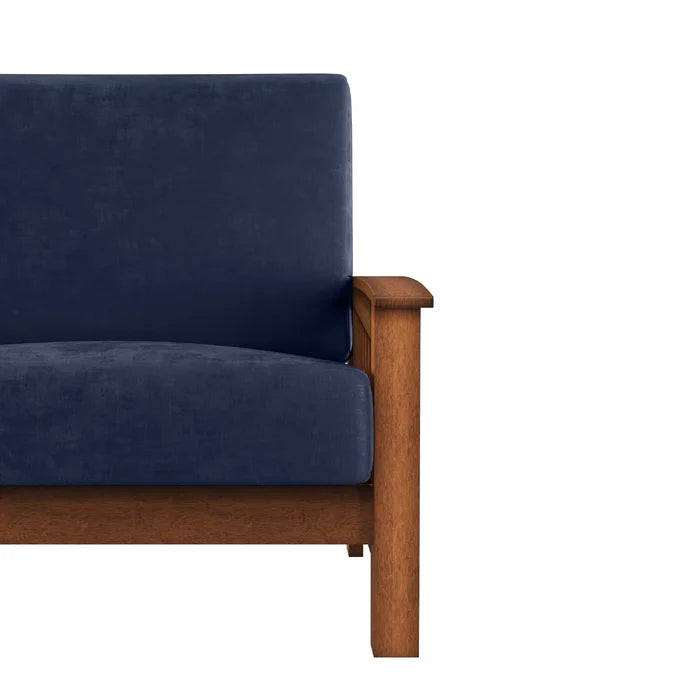 Solid Sheesham Wood Square Arm Sofa with Reversible Cushions - Furnishiaa -  - 