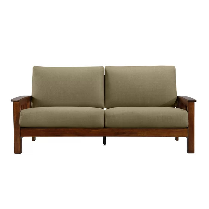 Solid Sheesham Wood Square Arm Sofa with Reversible Cushions - Furnishiaa -  - 