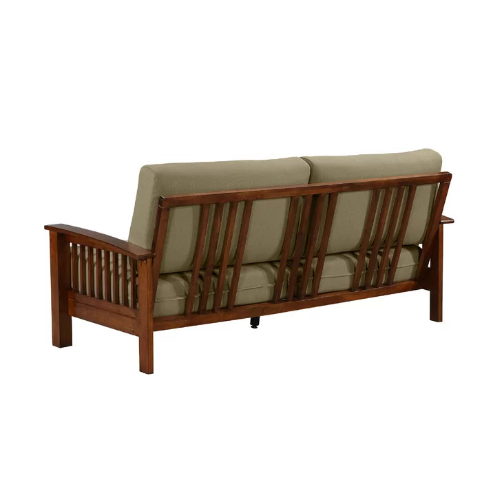 Solid Sheesham Wood Square Arm Sofa with Reversible Cushions - Furnishiaa -  - 