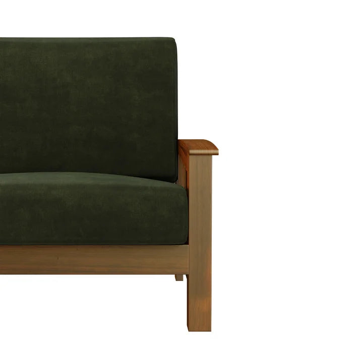 Solid Sheesham Wood Square Arm Sofa with Reversible Cushions - Furnishiaa -  - 