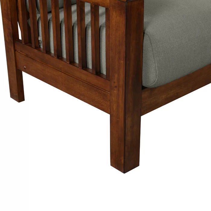 Solid Sheesham Wood Square Arm Sofa with Reversible Cushions - Furnishiaa -  - 