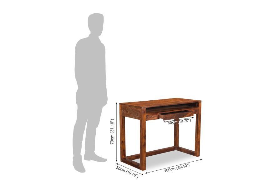 Solid Sheesham Wood Study Table Desk with Keyboard Shelf - Furnishiaa -  - 