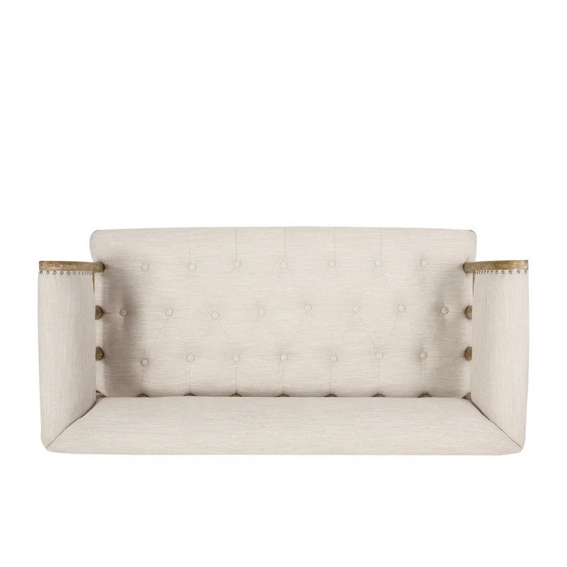 Solid Sheesham Wood Vintage Charm Upholstered Love Seat - Furnishiaa -  - 