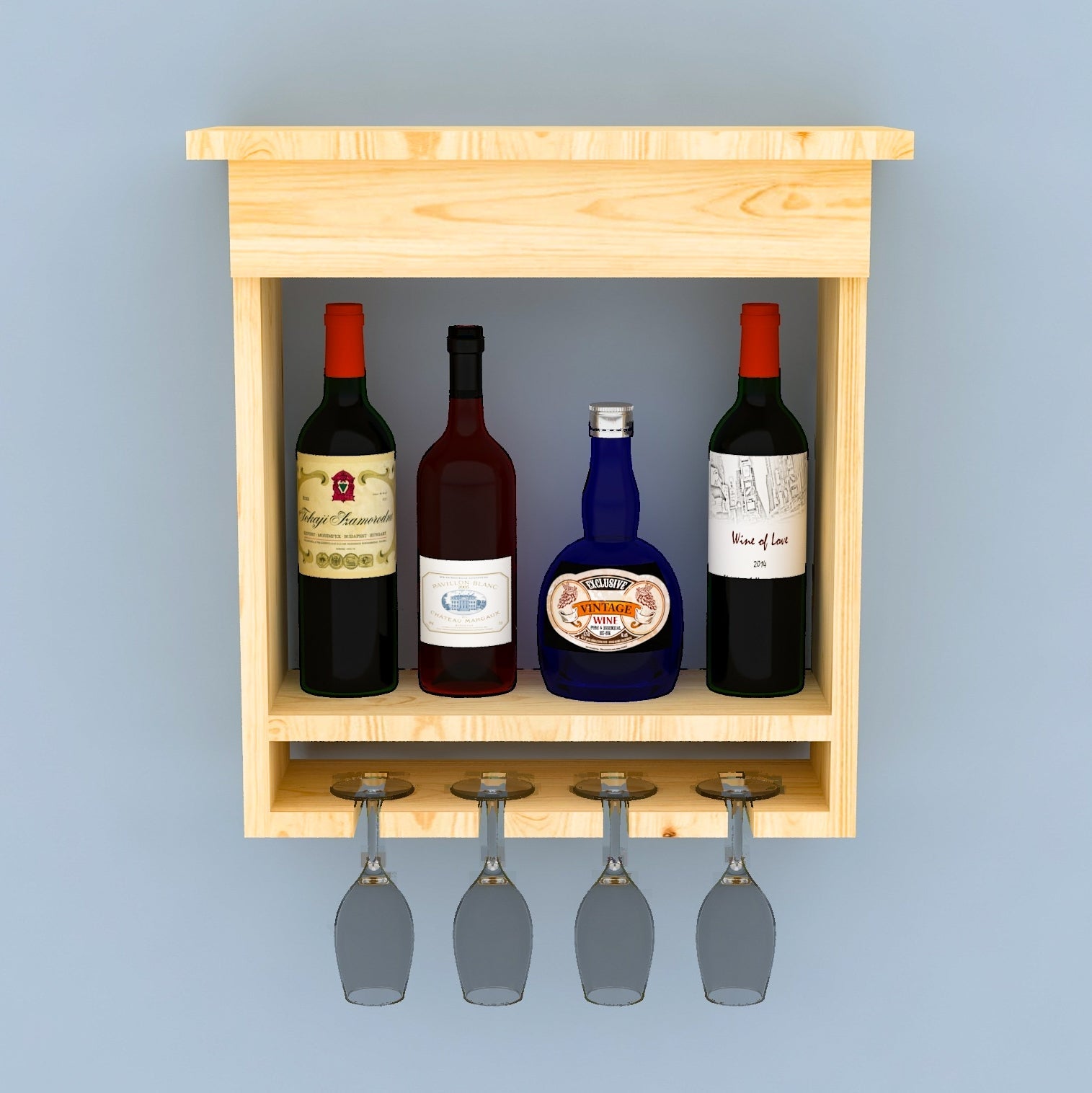 Solid Sheesham Wood Wine Stand With Glass Cabinet - Furnishiaa -  - 