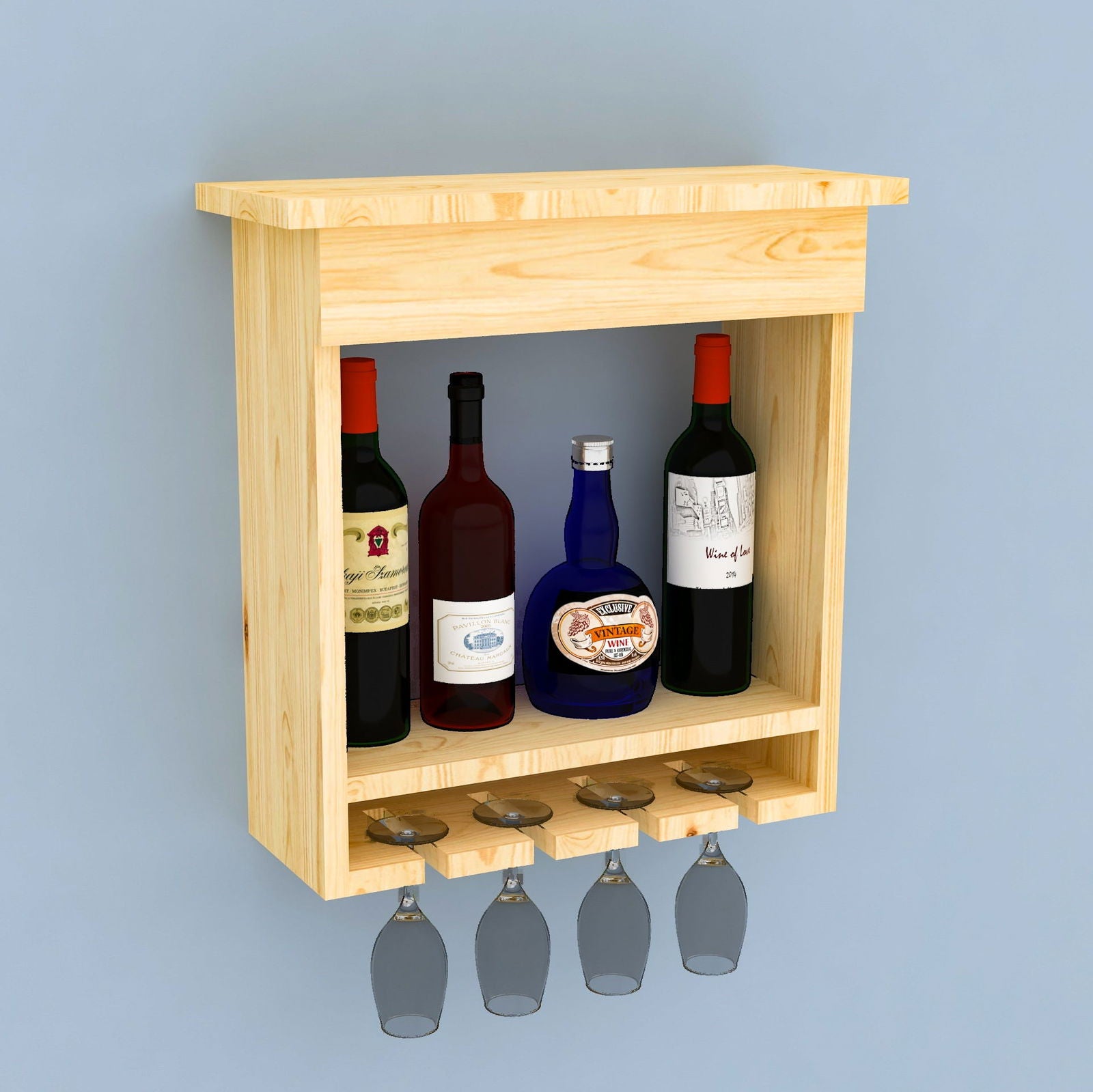 Solid Sheesham Wood Wine Stand With Glass Cabinet - Furnishiaa -  - 