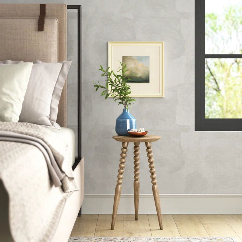 Solid Wood 3 Tall Leg End Table - Furnishiaa -  - 