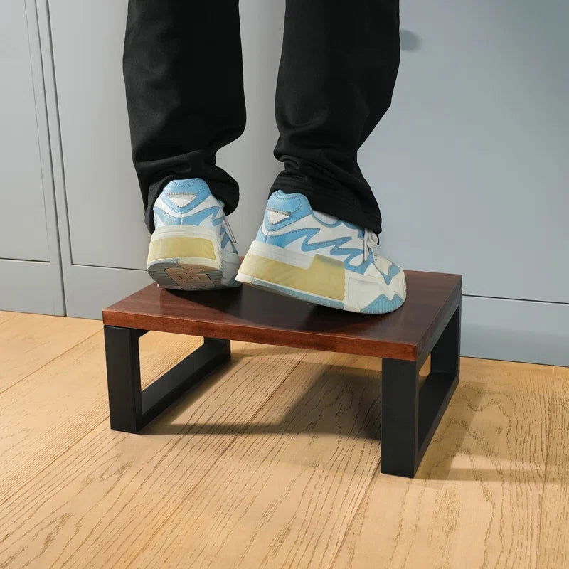 Solid Wood And Metal Base Step And Step Stool - Furnishiaa -  - 