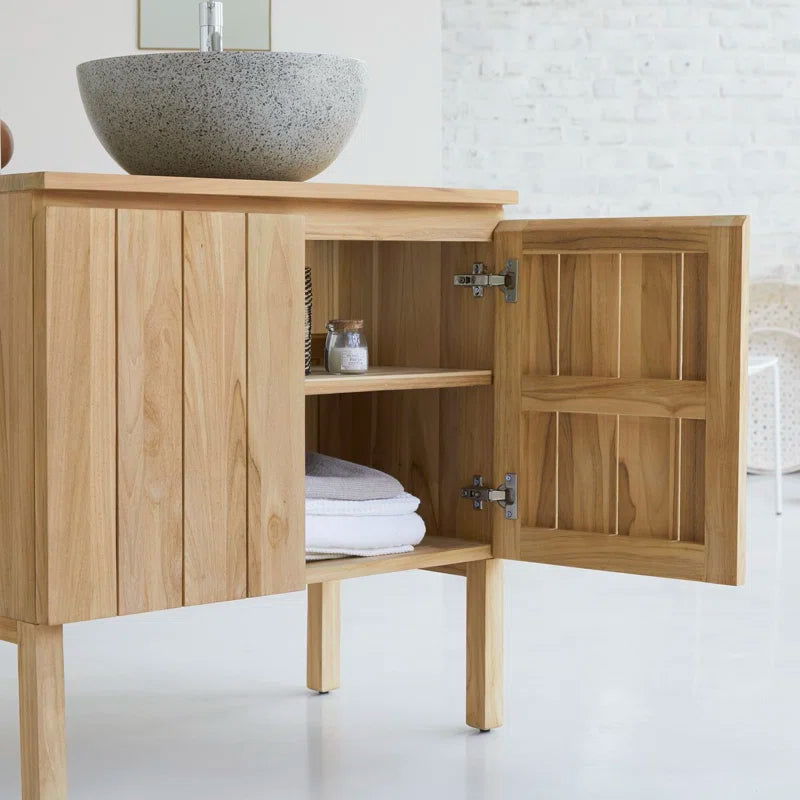 Solid Wood Bathroom Vanity & Washbasin Cabinet - Furnishiaa -  - 