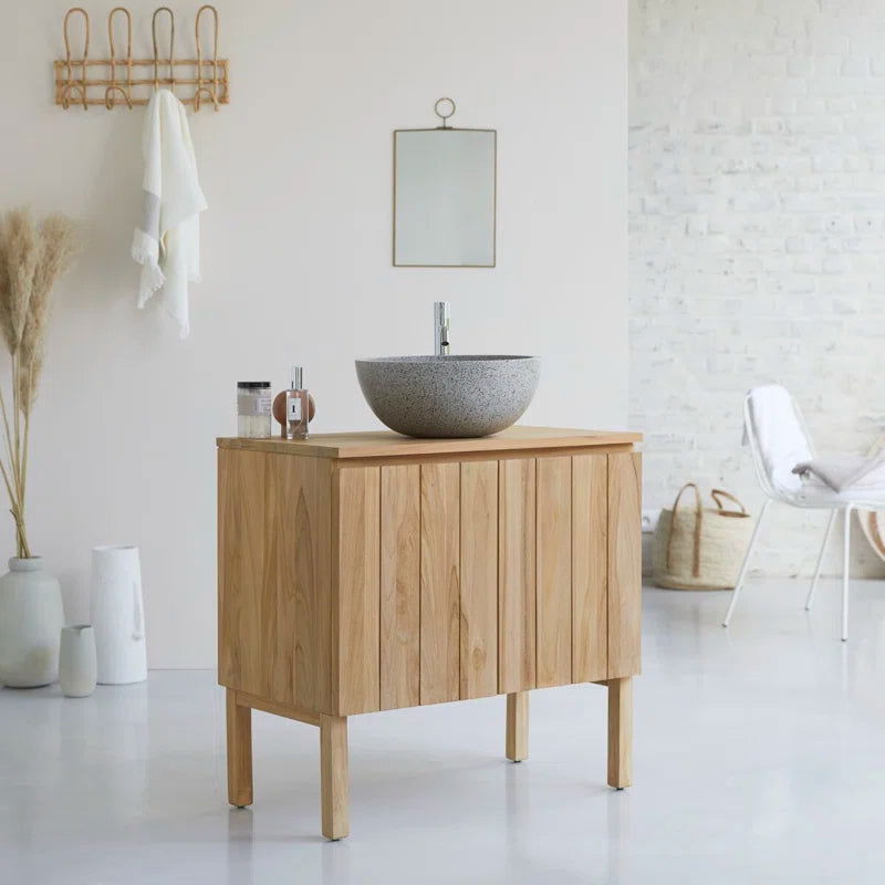Solid Wood Bathroom Vanity & Washbasin Cabinet - Furnishiaa -  - 