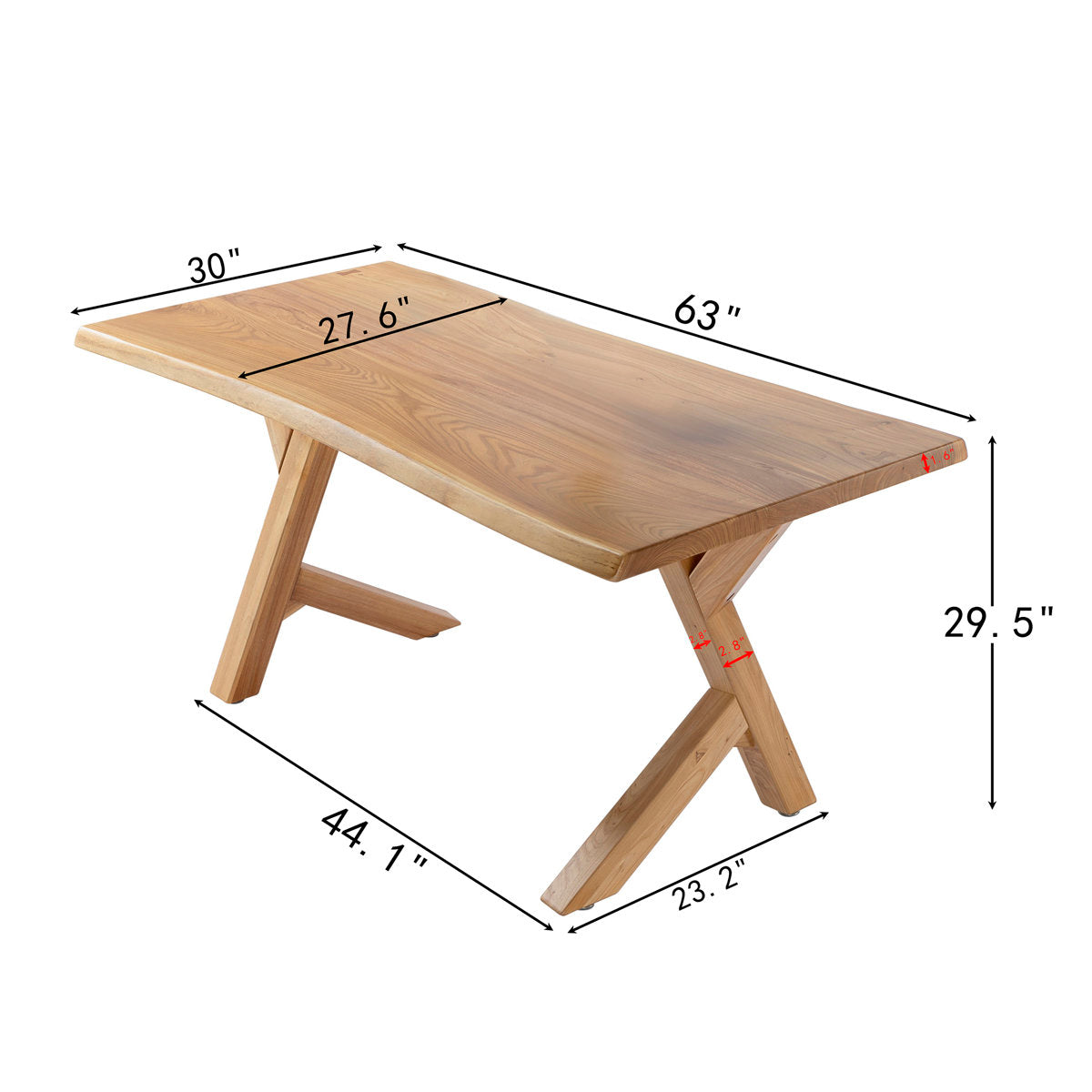 Furnishiaa Classic Farmhouse Solid Wood Dining Table