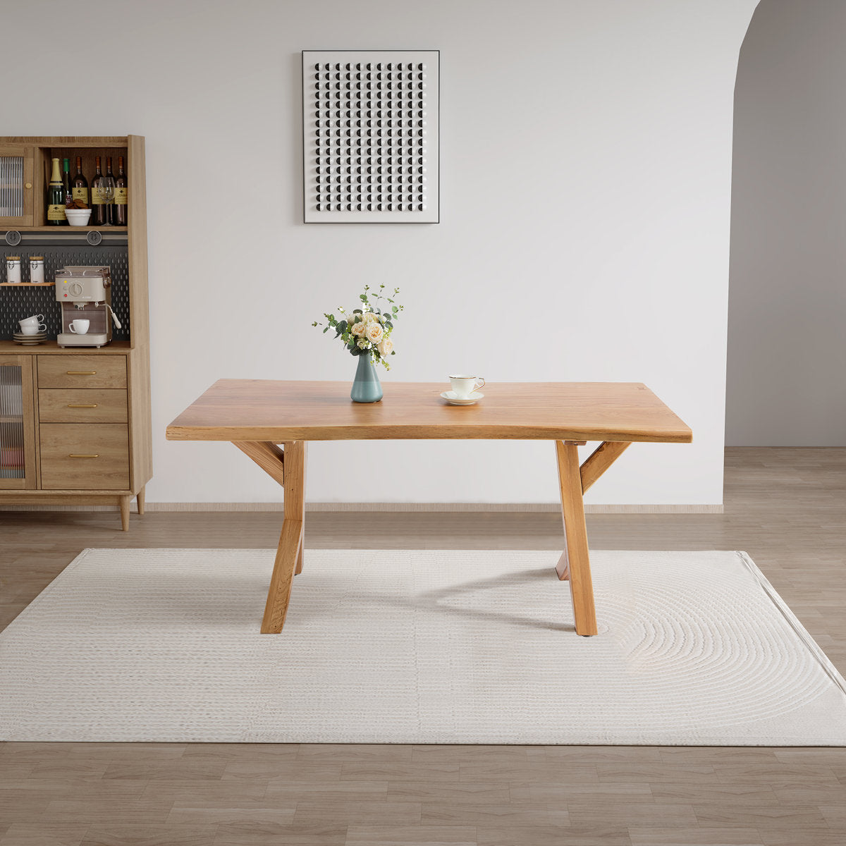 Furnishiaa Classic Farmhouse Solid Wood Dining Table