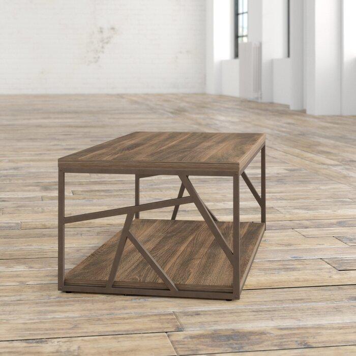 Solid Wood & Iron Center Coffee Table for Home (Brown) - Furnishiaa -  - 