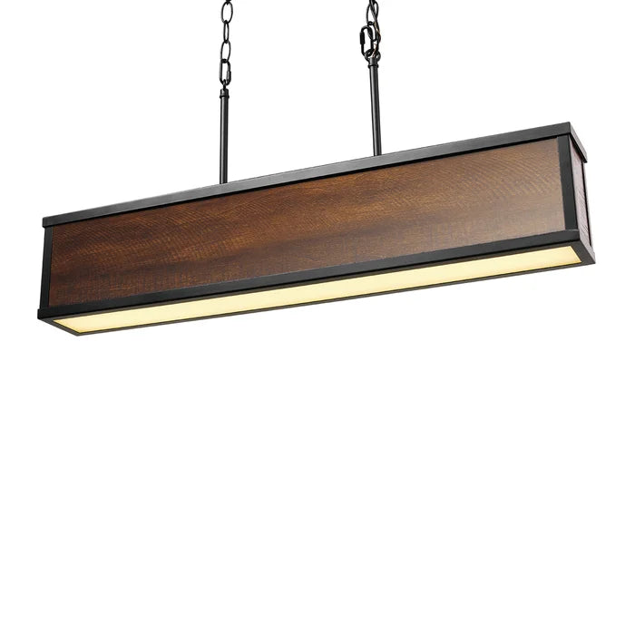 Solid Wood & Iron Linear LED Hanging Light - Furnishiaa -  - 