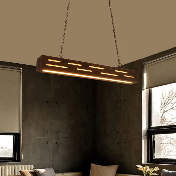 Solid Wood Linear LED Hanging Light - Furnishiaa -  - 