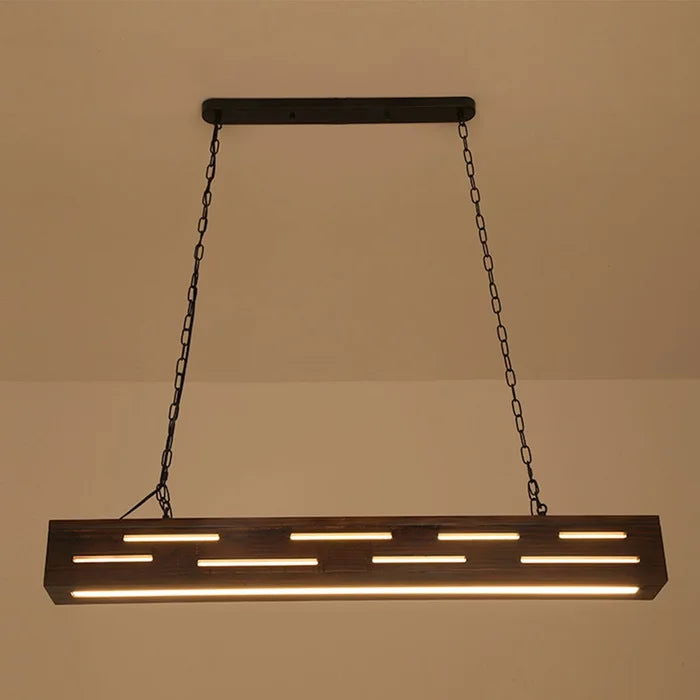 Solid Wood Linear LED Hanging Light - Furnishiaa -  - 