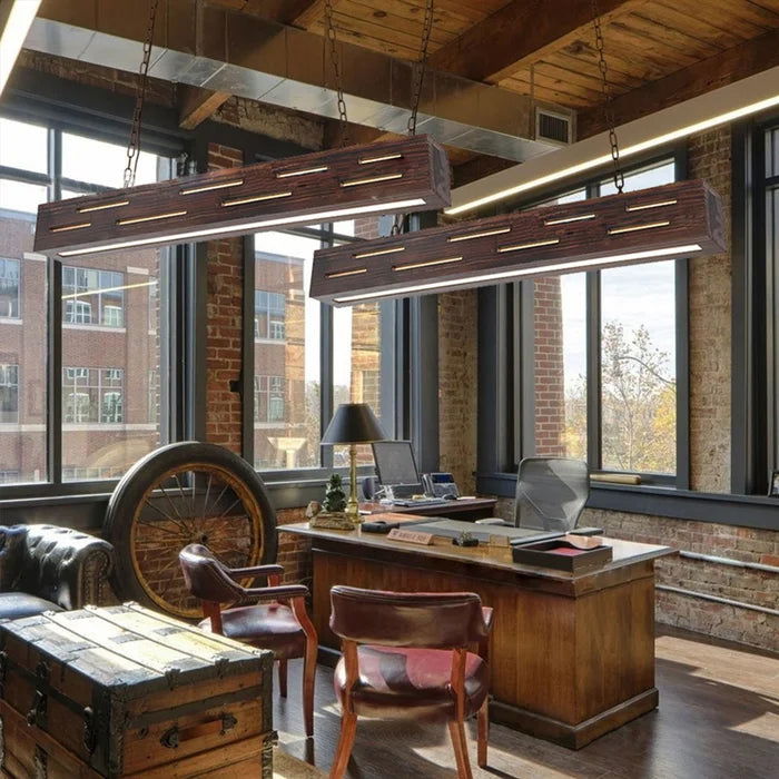 Solid Wood Linear LED Hanging Light - Furnishiaa -  - 