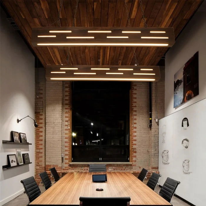 Solid Wood Linear LED Hanging Light - Furnishiaa -  - 