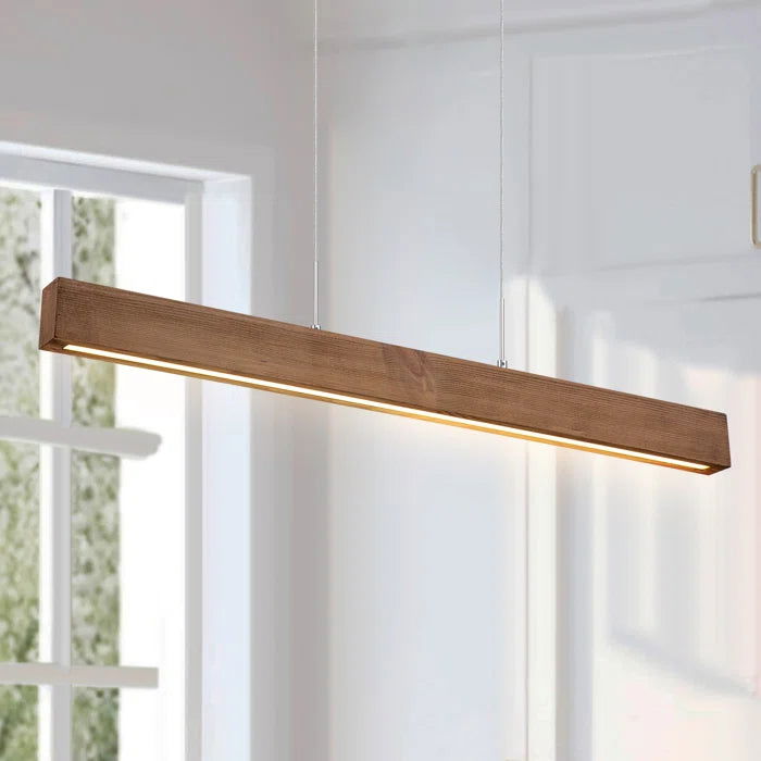 Solid Wood Linear LED Hanging Light - Furnishiaa -  - 