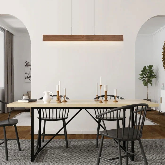 Solid Wood Linear LED Hanging Light - Furnishiaa -  - 