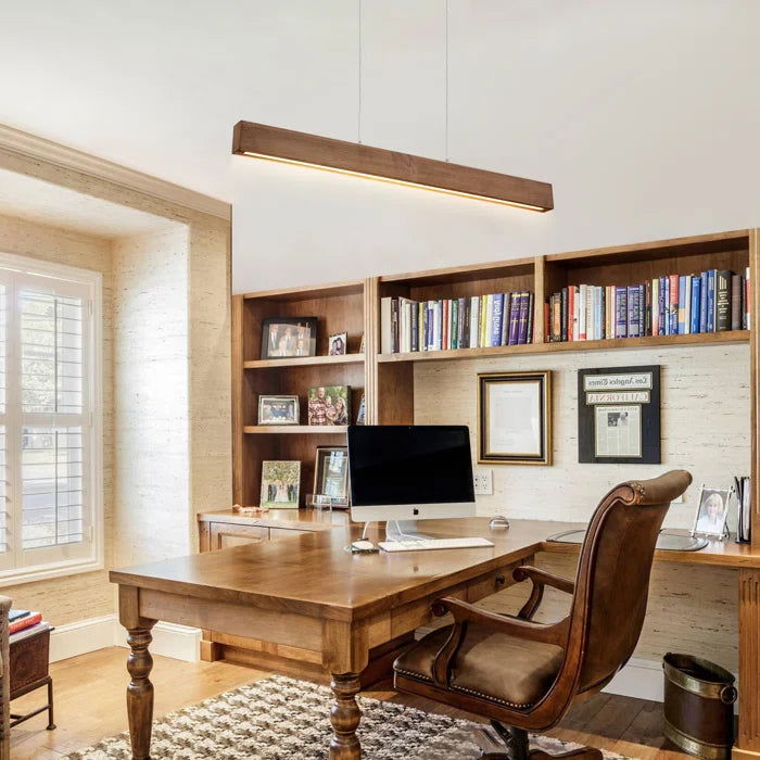 Solid Wood Linear LED Hanging Light - Furnishiaa -  - 