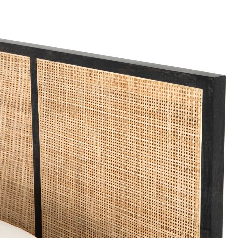 Solid Wood Natural Cane Without Storage Bed - Furnishiaa -  - 
