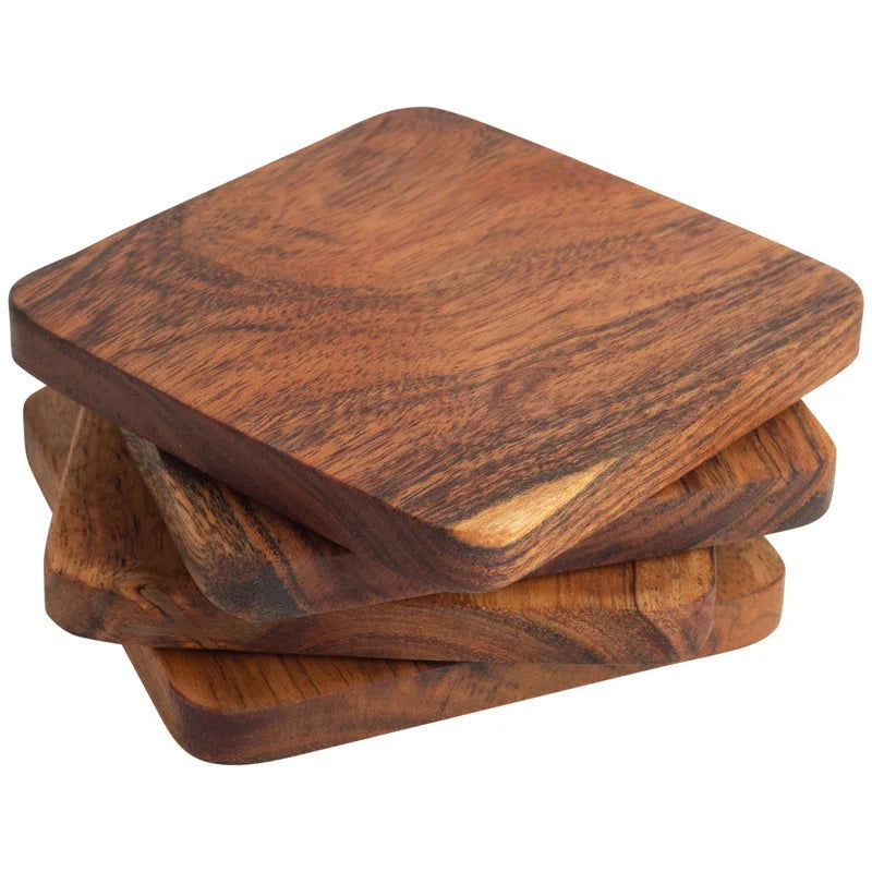 Solid Wood Piece of 4 Cup Coaster Set - Furnishiaa -  - 