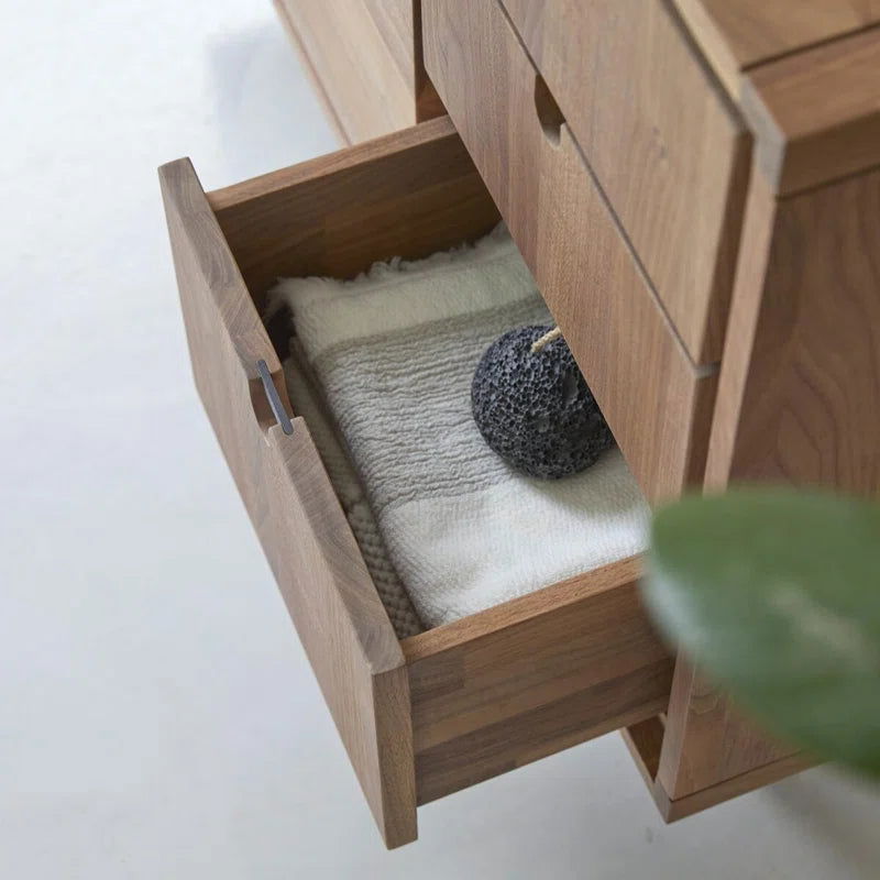 Solid Wood Single Bathroom Vanity & Washbasin Cabinet - Furnishiaa -  - 