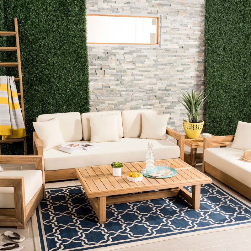 Solid Wood Sofa Set With Coffee Table For Living Room - Furnishiaa -  - 