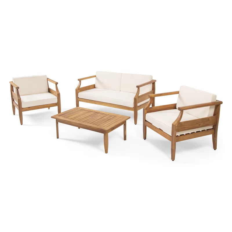 Solid Wood Sofa Set With Coffee Table For living room - Furnishiaa -  - 