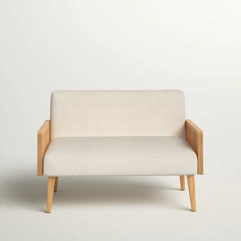 Solid Wood Upholstered Natural Cane 2 Seater Sofa - Furnishiaa -  - 