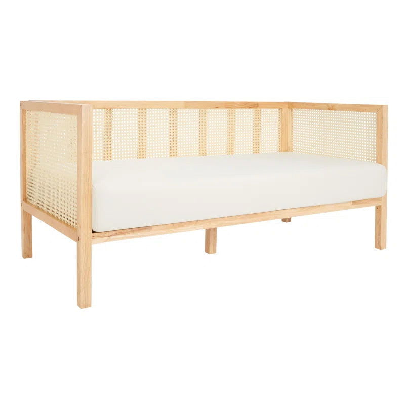 Solid Wood Upholstered Natural Cane Sofa - Furnishiaa -  - 