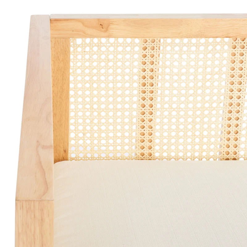 Solid Wood Upholstered Natural Cane Sofa - Furnishiaa -  - 