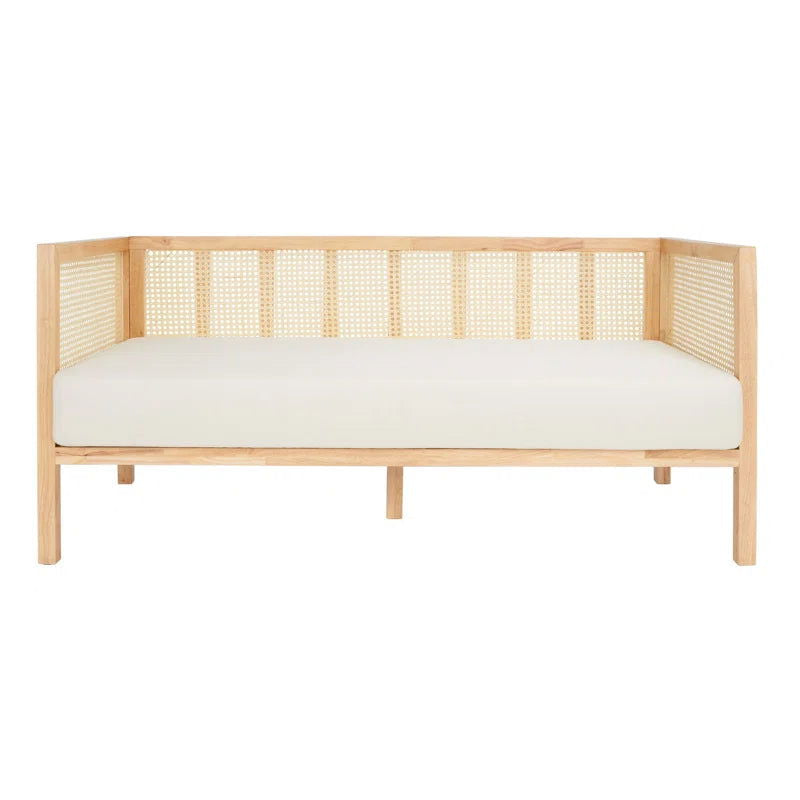 Solid Wood Upholstered Natural Cane Sofa - Furnishiaa -  - 