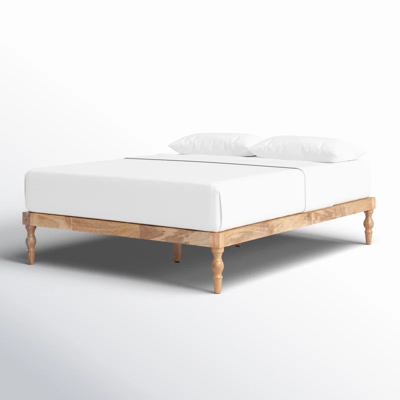 Solid Wood Vintage Legs Design Platform Bed - Furnishiaa -  - 