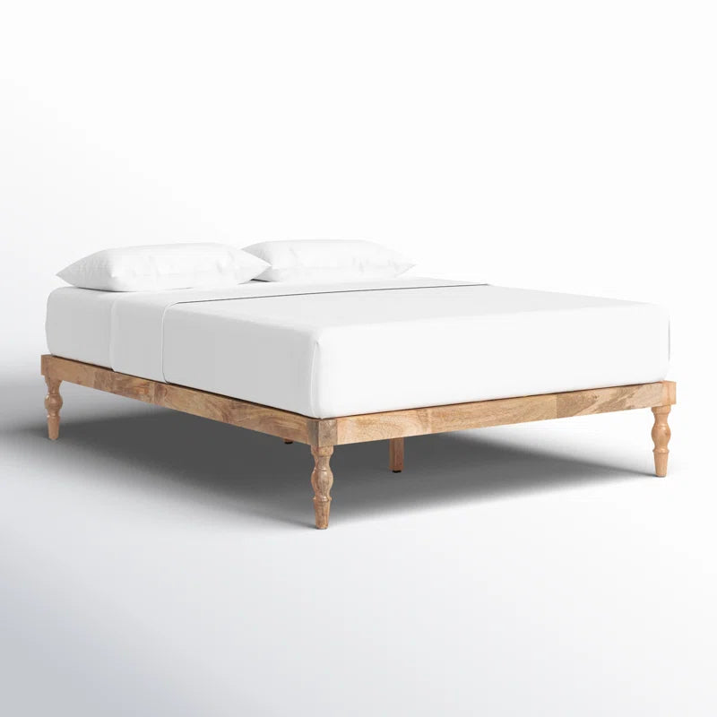 Solid Wood Vintage Legs Design Platform Bed - Furnishiaa -  - 