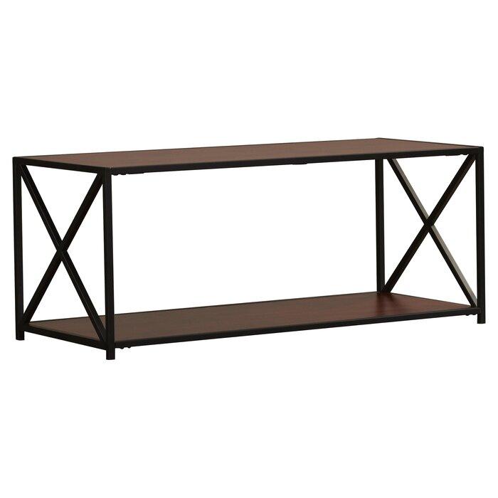 Solid Wooden & Iron Center Coffee Table for Home (Black) - Furnishiaa -  - 