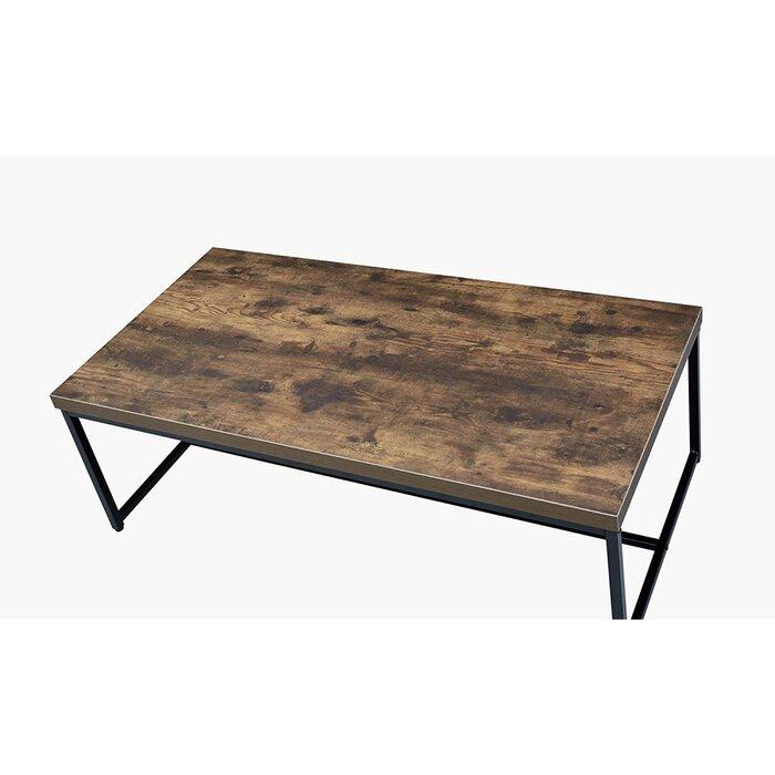 Solid Wooden & Iron Center Coffee Table for Home (Black) - Furnishiaa -  - 