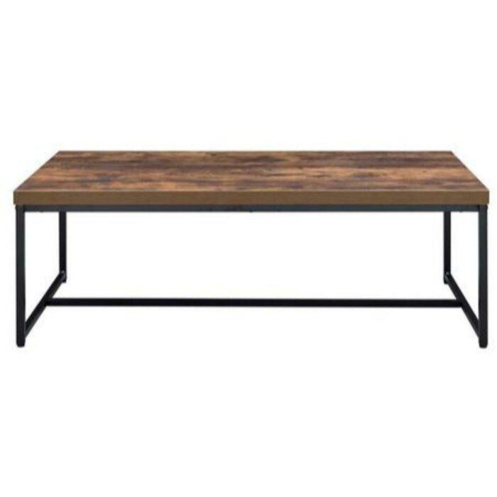 Solid Wooden & Iron Center Coffee Table for Home (Black) - Furnishiaa -  - 