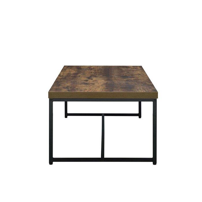 Solid Wooden & Iron Center Coffee Table for Home (Black) - Furnishiaa -  - 
