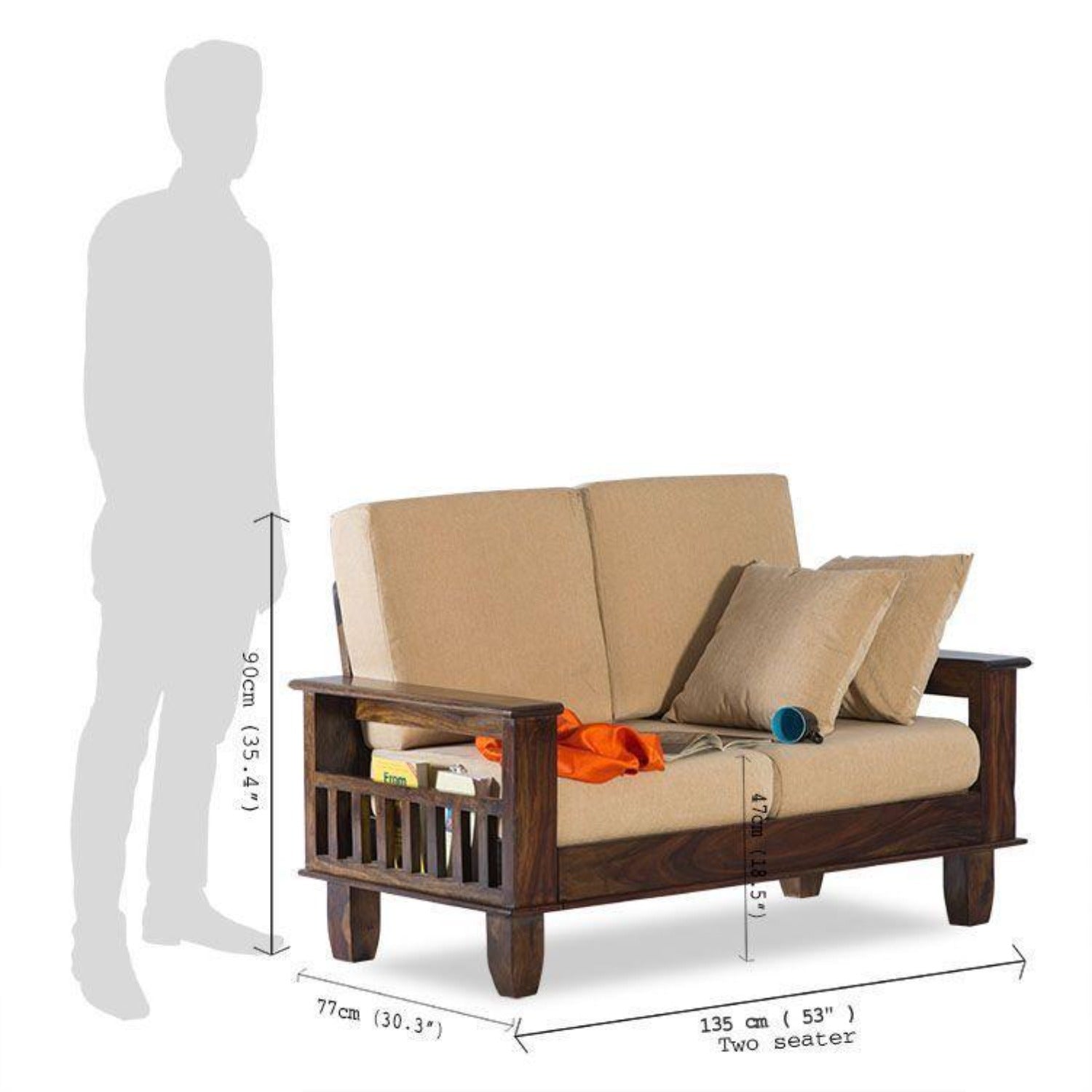 Solid sheesham Wood Sofa set for living room - Furnishiaa -  - 