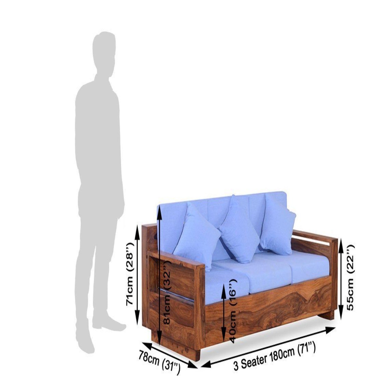 Solid sheesham Wood Sofa set for living room - Furnishiaa -  - 