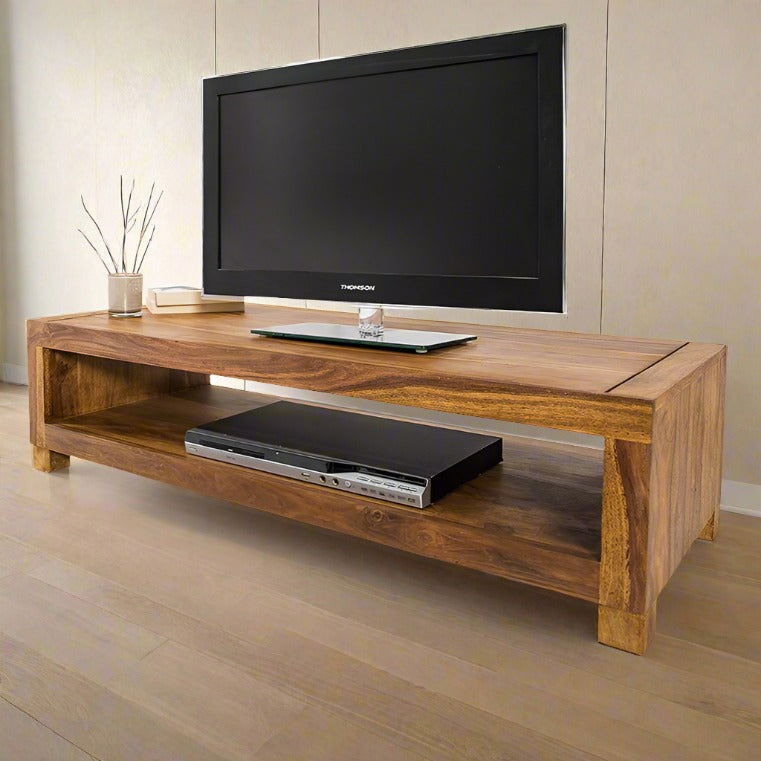 Solid sheesham wood showcase tv unit cabinet - Furnishiaa -  - 