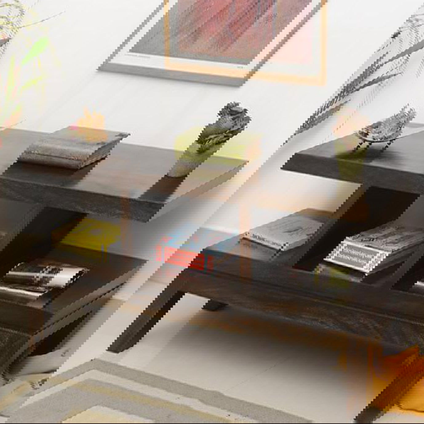 Solid sheesham wood showcase tv unit cabinet - Furnishiaa -  - 