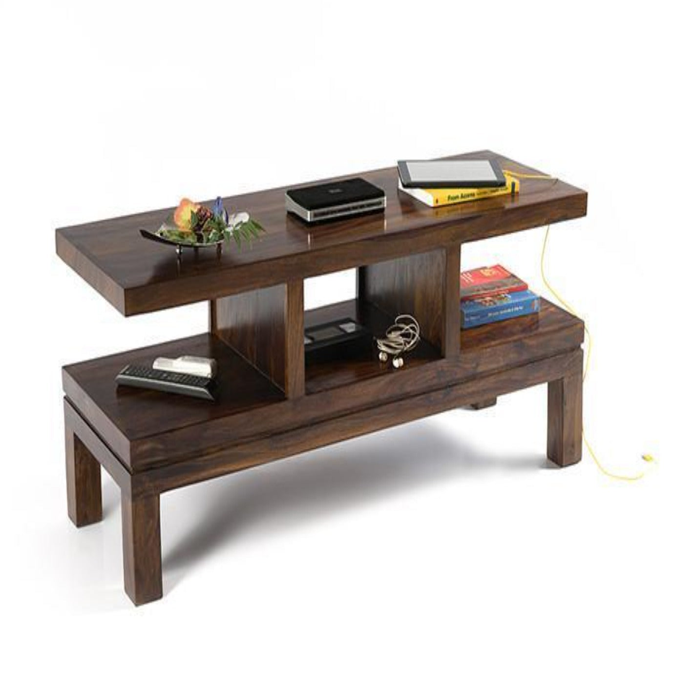 Solid sheesham wood showcase tv unit cabinet - Furnishiaa -  - 